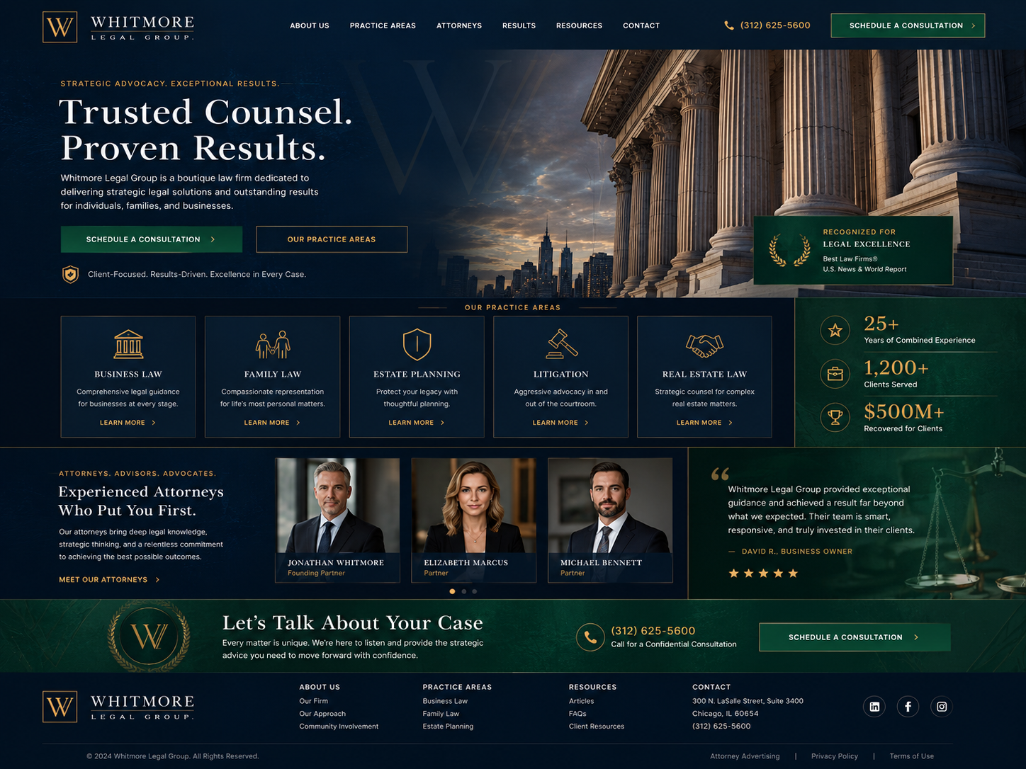 Whitmore Legal Group law website concept